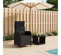 vidaXL Conjunto de Sofás de Jardín 2 uds. Negro