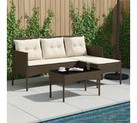 vidaXL Conjunto de sofás de jardín 2 uds. ratán sintético