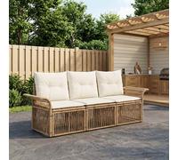 vidaXL Conjunto de sofás de jardín 3 uds. Beige ratán sintético