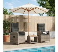 vidaXL Conjunto de Sofás de Jardín 3 uds. Gris Claro y Gris Oscuro