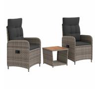 vidaXL Conjunto de Sofás de Jardín 3 uds. Gris Claro y Gris Oscuro