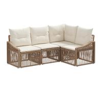 vidaXL Conjunto de sofás de jardín 4 pcs Beige ratán sintético, Balcón Moderno y Resistente al Clima, Patas Ajustables, sofá Modular, Set de Ratan sintético para el jardín