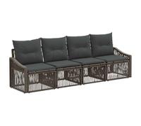 vidaXL Conjunto de sofás de jardín 4 pcs Gris ratán sintético, Sofá Modular Moderno, Resistente al Clima, Lounge Exterior Ajustable, Asientos cómodos, Fundas Lavables