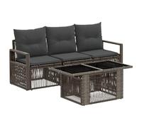 vidaXL Conjunto de sofás de jardín 4 uds. Gris y Gris Oscuro