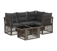 vidaXL Conjunto de sofás de jardín 5 uds. Gris ratán sintético