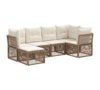 vidaXL Conjunto de sofás de jardín 6 pcs Beige ratán sintético