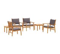 vidaXL Conjunto de sofás de jardín 6 pcs Marrón