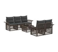 vidaXL Conjunto de sofás de jardín 6 uds. Gris ratán sintético