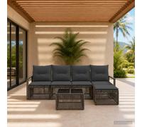vidaXL Conjunto de sofás de jardín 6 uds. Gris ratán sintético