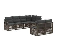vidaXL Conjunto de sofás de jardín 7 uds. 7-Número de plazas Gris