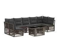 vidaXL Conjunto de sofás de jardín 7 uds. Gris ratán sintético