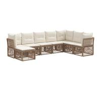 vidaXL Conjunto de sofás de jardín 8 pcs Beige ratán sintético, Muebles de jardín Modernos, sofá Exterior Resistente al Clima, Lounge Modular, Asientos lujosos para la Piscina