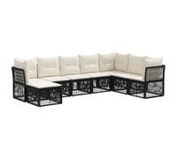 vidaXL Conjunto de sofás de jardín 8 pcs Negro ratán sintético, Muebles de jardín Modernos, sofá Exterior Resistente al Clima, Lounge Modular, Asientos lujosos para la Piscina