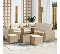 vidaXL Conjunto de sofás de jardín 8 uds. Beige ratán sintético