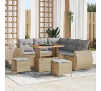 vidaXL Conjunto de sofás de jardín 8 uds. Beige ratán sintético