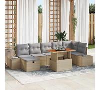vidaXL Conjunto de sofás de jardín 8 uds. Beige ratán sintético
