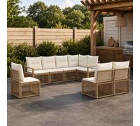 vidaXL Conjunto de sofás de jardín 8 uds. Beige ratán sintético