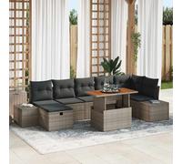 vidaXL Conjunto de sofás de jardín 8 uds. Gris ratán sintético