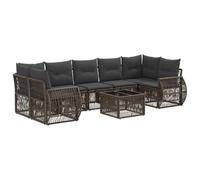 vidaXL Conjunto de sofás de jardín 8 uds. Gris ratán sintético