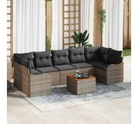 vidaXL Conjunto de sofás de jardín 8 uds. Gris ratán sintético