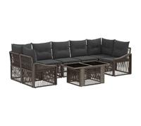 vidaXL Conjunto de sofás de jardín 8 uds. Gris y Gris Oscuro