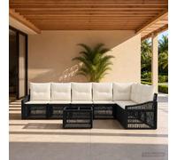 vidaXL Conjunto de sofás de jardín 8 uds. Negro ratán sintético