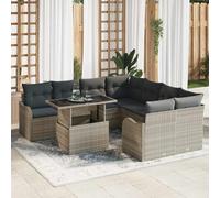 vidaXL Conjunto de sofás de jardín 9 uds. 8-Número de plazas