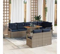vidaXL Conjunto de sofás de jardín 9 uds. 8-Número de plazas