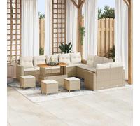 vidaXL Conjunto de sofás de jardín con cojín 18 pcs Beige y Crema