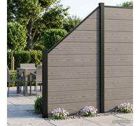 vidaXL Conjunto de valla 1311 x 186 cm WPC y Aluminio Gris