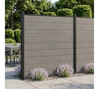 vidaXL Conjunto de valla 526 x 186 cm WPC y Aluminio Gris