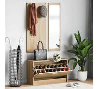 Vidaxl conjunto de zapatero 3 en 1 de madera de ingeniería de roble sonoma