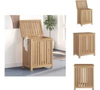 vidaXL Contenedor para ropa sucia de 50x35x60 cm, madera maciza de teca - Cestas para ropa