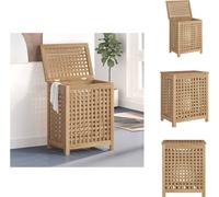 vidaXL Contenedor para ropa sucia de 50x35x60 cm, madera maciza de teca - Cestas para ropa