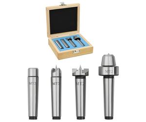 vidaXL Contrapuntos para torno de madera 4 piezas acero MT2