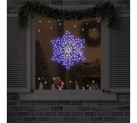 vidaXL, decoración navideña, copo de nieve con 156 LEDs azules, 55,5 x 55,5 x 0,75 cm, PVC