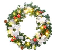 vidaXL Corona de Navidad con luces LED PVC verde 60 cm