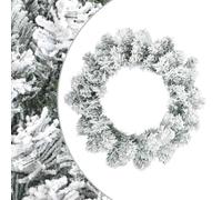vidaXL Corona de Navidad Verde y Blanco Ø 30 cm PVC