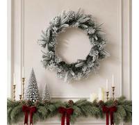 vidaXL Corona de Navidad Verde y blanco Ø 30 cm PVC y PE
