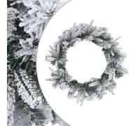 vidaXL Corona de Navidad Verde y Blanco Ø 50 cm PVC y PE