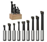 vidaXL Cortadoras de perforación 9 piezas 12 mm con base de madera
