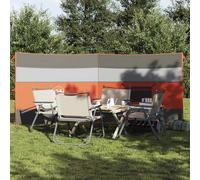 vidaXL Cortaviento de camping impermeable gris naranja 340x130 cm