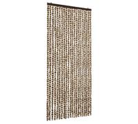 vidaXL Cortina anti-insectos, color beige y marrón, 90x220 cm, de chenilla