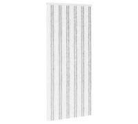 vidaXL Cortina anti-insectos de chenilla, color gris claro y blanco, 100 x 220 cm