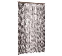 vidaXL Cortina anti-mosquitos, marrón y blanco, 118x220 cm, de chenilla