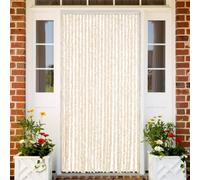 vidaXL Cortina antimoscas chenilla beige y blanco 100x200 cm