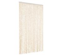vidaXL Cortina antimoscas chenilla – Protección para puerta Beige y Blanco 100x220 cm