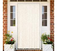 vidaXL Cortina antimoscas chenilla beige y blanco 118x220 cm