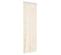 vidaXL Cortina antimoscas Chenilla 56x200 cm Beige y blanco - Protección para puerta