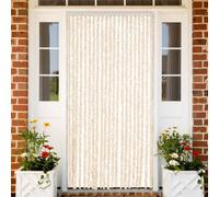 vidaXL Cortina antimoscas chenilla beige y blanco 90x200 cm